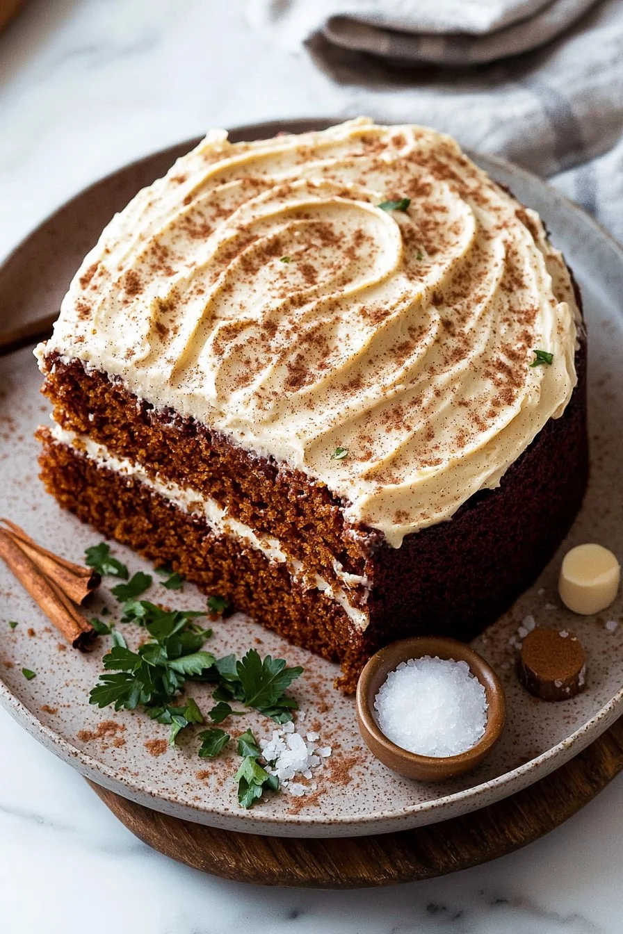 Old Fashioned Spice Cake with Cream Cheese Frosting and Cinnamon