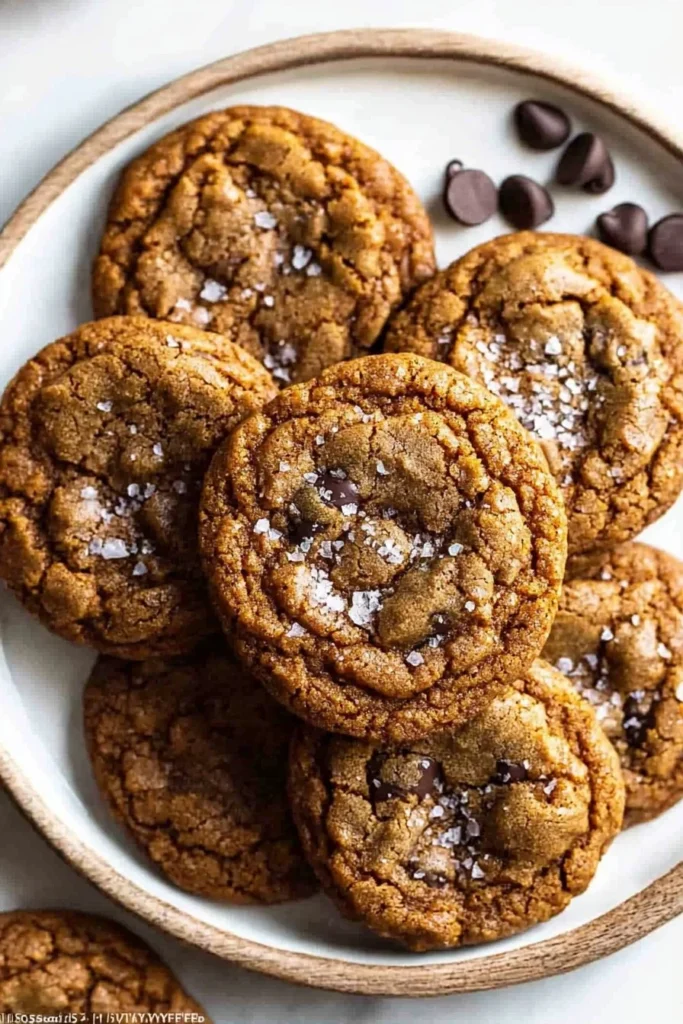Delicious soft chewy pumpkin spice cookies on a rustic wooden table