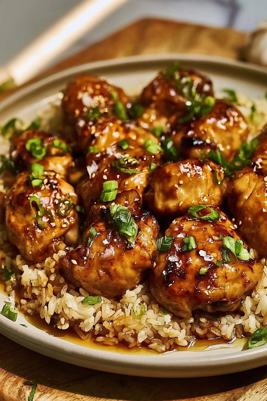 Sticky Honey Garlic Chicken and Rice Bake Cooked in One Pan