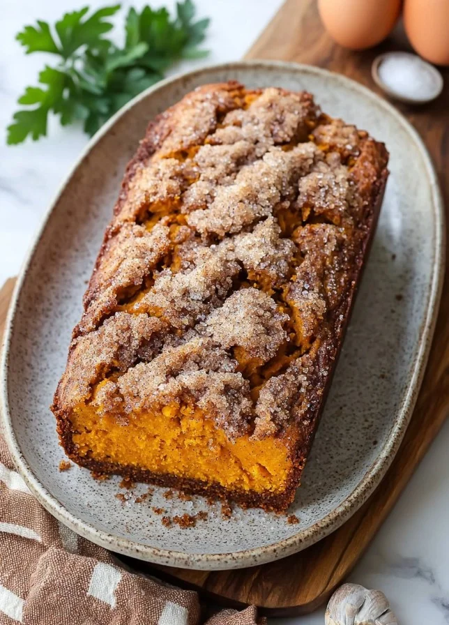 Delicious sweet potato cinnamon bread with a soft, moist crumb.