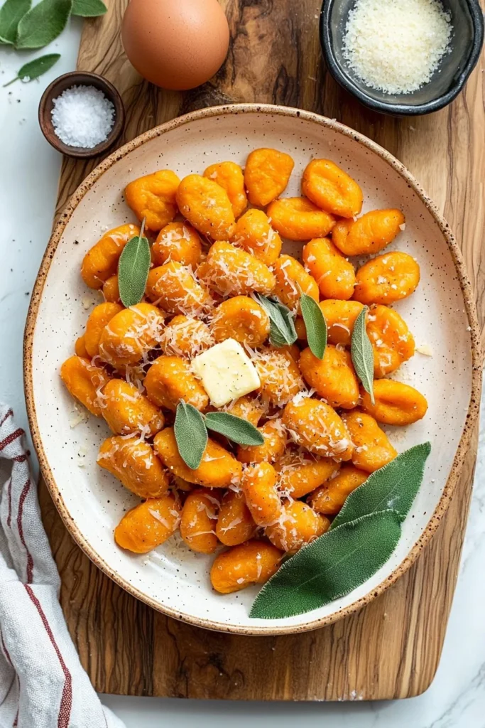 Homemade sweet potato gnocchi made from scratch with four ingredients