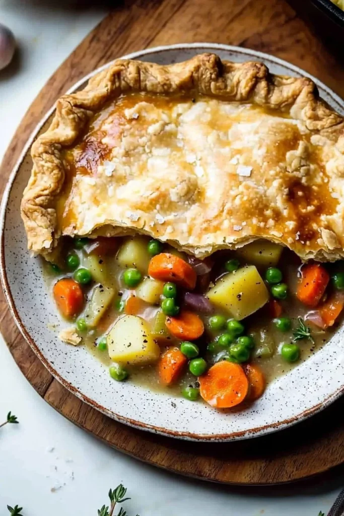 Delicious homemade Vegetable Pot Pie with a flaky crust and fresh vegetables